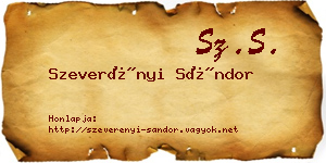 Szeverényi Sándor névjegykártya