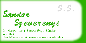 sandor szeverenyi business card