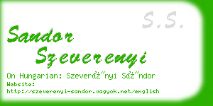 sandor szeverenyi business card